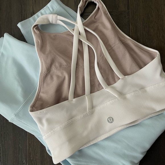 lululemon athletica Pants - Lululemon Cream and Blue Sports Bra and Leggings Bundle